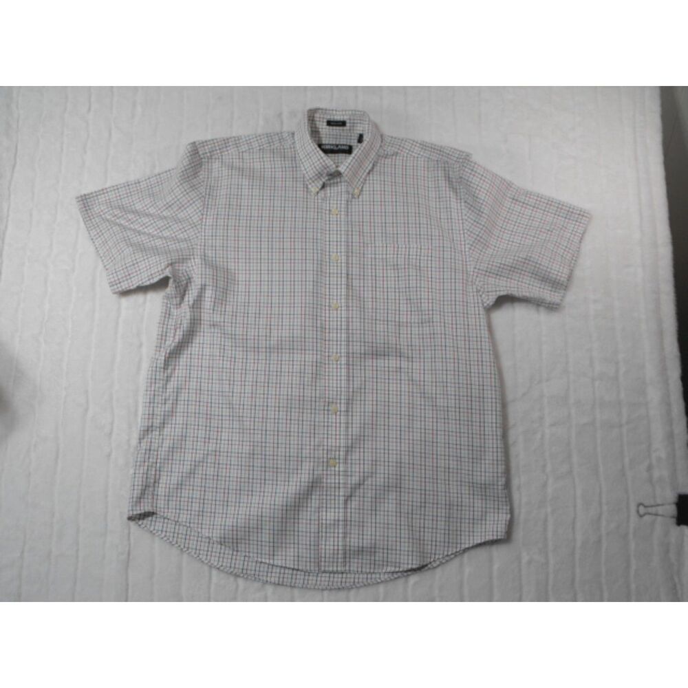 Kirkland Signature Mens Check Shirt Medium short sleeve button